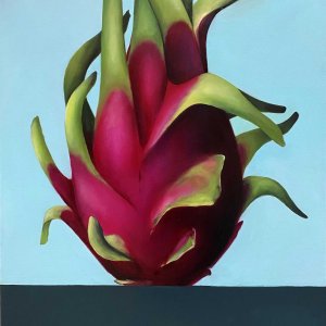 Dragon fruit, 2022, olio su tela, 125 x 80 cm