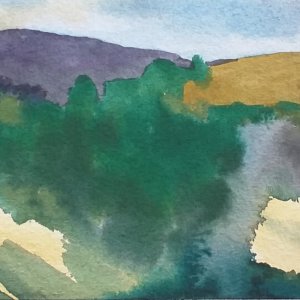 Landscape painted plein air in Tuscany
