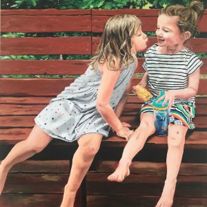 THE KISS SOFIA AND GIULIA (2019) - 80x100 - acrylic on canvas