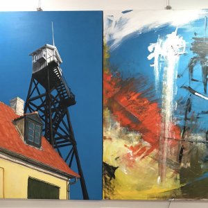 DRAGØR OLD DANISH WATCH TOWER (2016) ‐ 140 X 100 ‐ Evolution to abstract - acrylic on canvas