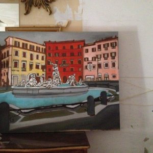 Piazza Navona -olio su tela 100x70 2016