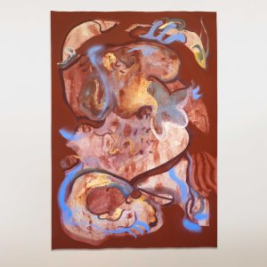 Gallo rampante - Tecnica mista su carta, 100x70 cm (2022)