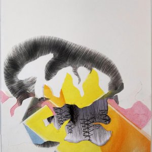 Aiuole, Liana Zanfrisco,  2023,  60 x 42 cm,   Pigmento, inchiostro, carta 