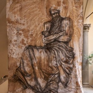 Angelo Raffaele Marturano, Il mio Custode Ancestrale, 200 x 270 cm, tecnica mista, colori vegetali, 2023