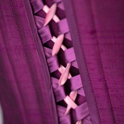 Heroikə First Collection. Corset No. 05. The poetry of lacing. Sweet magenta, silk organza.
