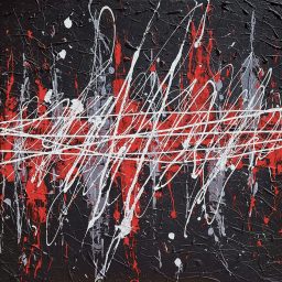 "Lotta e Trionfo", gesso e acrilico su tela 100x100cm