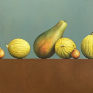  COMPOSITION WITH TROPICAL FRUITS, 2022, oil on canvas, 150 x 250 cm
