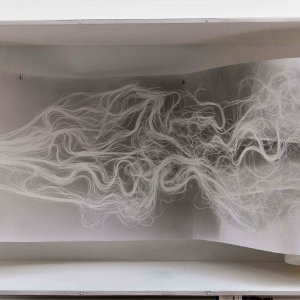 flusso, 60x250cm, polvere di grafite su carta, 2016 