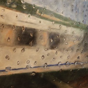 Pioggia su finestrino 80 X 60  olio su tela 2013