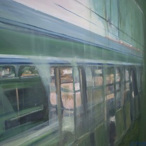 Affaccio su treno 2011 tecnica mista su tela 
