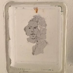 Portrait, inch on plaster into a plastic container, 2014