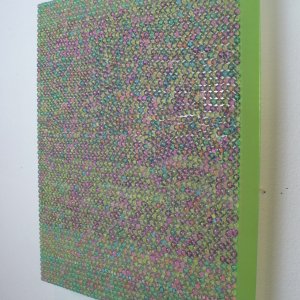 Ritratto di uomo e donna, 2017, cm 30x37x4 foto e silicone su plexiglas fluo