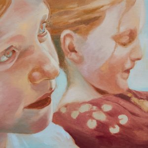 Motherhood V - Linfa, 2023, oil on canvas, 100x70