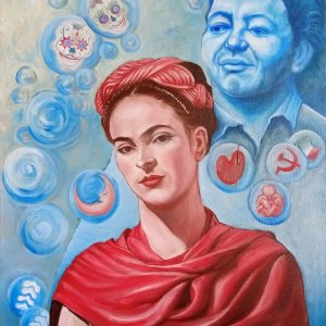 Sara Mineo - Frida Kahlo - olio su tela - cm 50x70 -