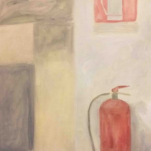 Untiled (Extinguisher), 2020, oil on canvas, 34 x 48 cm