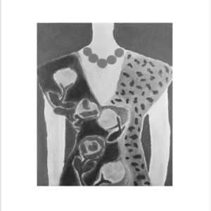 Dress with necklace 2021- Series of 6 artworks- Emanuela Di Filippo Italy 2021 Painting