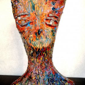 Coming out I- Head, Tecnica Mista, 26x18 cm, 2021  (fronte)