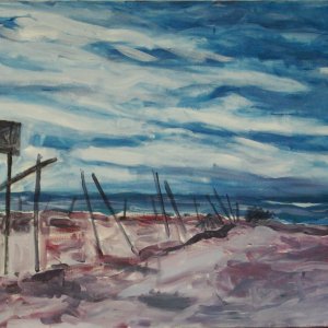 Sea in winter, oil on  canvas, 90x70, 2008