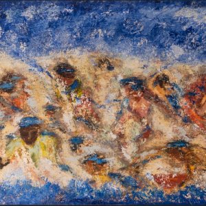 Lampedusa 2, 2013, olio su tela cm. 60 x 134