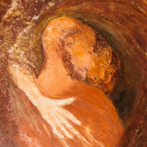 L'abbraccio, 2015,  olio su tela cm.60 x 80