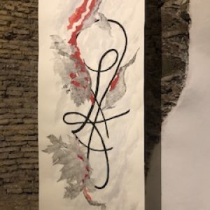 “Alla poesia” ceramolle, china, collage 2021, da Comunione col fuoco