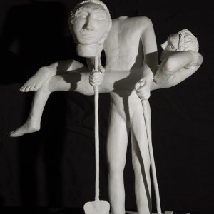 OZIO E LAVORE - tecnica mista anima di ferro e varie mescole cementizie 70cm x 40cm. Esposto alla Mostra Arcaico e Presente al Castello di Santa Severa - SANTA MARINELLA