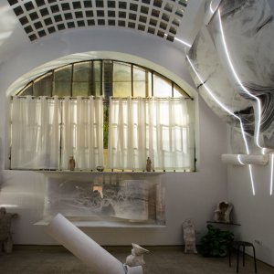 Interno Studio Pisani (sede della mostra Open Cluster). Photo Giovanni De Angelis