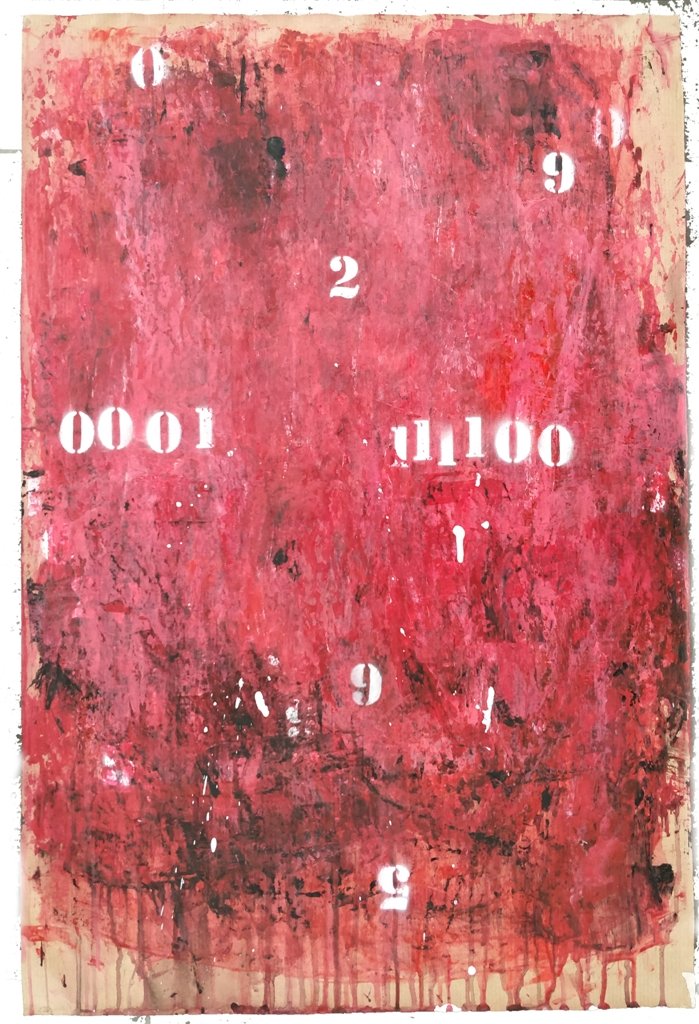 Famiglie numerose, 2013, acrilici e smalti spray su carta, cm. 74x49