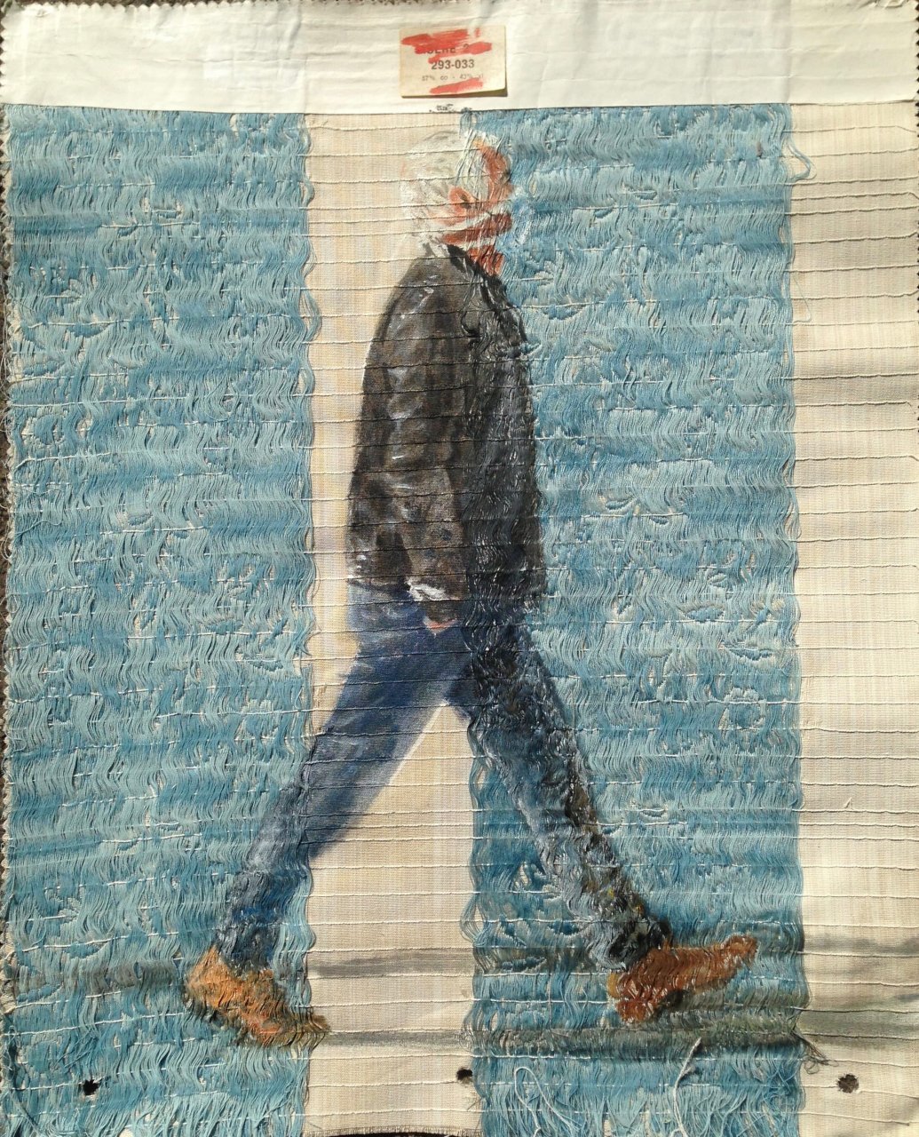 Times of Covid, 2020 - 2- Mixed technique on fabric - cm. 37,5X30